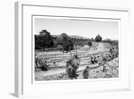 ¡Viva Mexico! B&W Collection - Pyramid of Puebla VI (Cantona Ruins)-Philippe Hugonnard-Framed Photographic Print