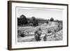 ¡Viva Mexico! B&W Collection - Pyramid of Puebla VI (Cantona Ruins)-Philippe Hugonnard-Framed Photographic Print