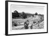 ¡Viva Mexico! B&W Collection - Pyramid of Puebla VI (Cantona Ruins)-Philippe Hugonnard-Framed Photographic Print