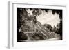 ¡Viva Mexico! B&W Collection - Pyramid of the ancient Mayan city of Calakmul III-Philippe Hugonnard-Framed Photographic Print