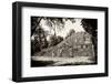 ¡Viva Mexico! B&W Collection - Pyramid of the ancient Mayan city of Calakmul-Philippe Hugonnard-Framed Photographic Print