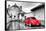 ?Viva Mexico! B&W Collection - Red VW Beetle Car in San Cristobal de Las Casas-Philippe Hugonnard-Framed Stretched Canvas