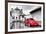 ?Viva Mexico! B&W Collection - Red VW Beetle Car in San Cristobal de Las Casas-Philippe Hugonnard-Framed Photographic Print