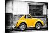 ¡Viva Mexico! B&W Collection - Small Gold VW Beetle Car-Philippe Hugonnard-Stretched Canvas