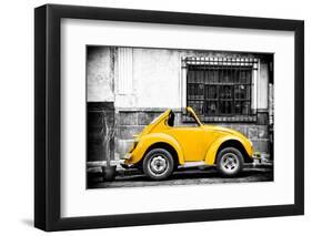 ¡Viva Mexico! B&W Collection - Small Gold VW Beetle Car-Philippe Hugonnard-Framed Photographic Print