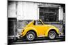 ¡Viva Mexico! B&W Collection - Small Gold VW Beetle Car-Philippe Hugonnard-Mounted Photographic Print