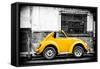 ¡Viva Mexico! B&W Collection - Small Gold VW Beetle Car-Philippe Hugonnard-Framed Stretched Canvas