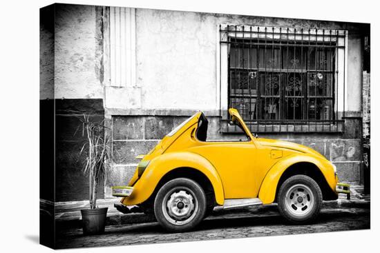 ¡Viva Mexico! B&W Collection - Small Gold VW Beetle Car-Philippe Hugonnard-Stretched Canvas