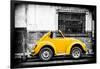 ¡Viva Mexico! B&W Collection - Small Gold VW Beetle Car-Philippe Hugonnard-Framed Photographic Print