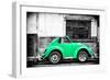 ¡Viva Mexico! B&W Collection - Small Green VW Beetle Car-Philippe Hugonnard-Framed Photographic Print
