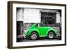 ¡Viva Mexico! B&W Collection - Small Kelly Green VW Beetle Car-Philippe Hugonnard-Framed Photographic Print