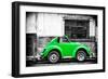 ¡Viva Mexico! B&W Collection - Small Kelly Green VW Beetle Car-Philippe Hugonnard-Framed Photographic Print