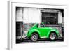 ¡Viva Mexico! B&W Collection - Small Kelly Green VW Beetle Car-Philippe Hugonnard-Framed Photographic Print