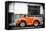 ¡Viva Mexico! B&W Collection - Small Orange VW Beetle Car-Philippe Hugonnard-Framed Stretched Canvas
