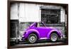 ¡Viva Mexico! B&W Collection - Small Red Purple Beetle Car-Philippe Hugonnard-Framed Photographic Print