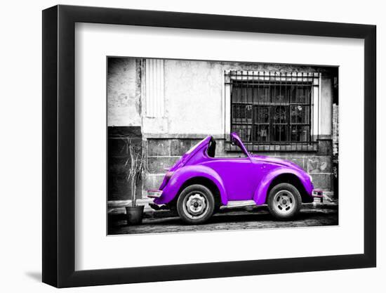 ¡Viva Mexico! B&W Collection - Small Red Purple Beetle Car-Philippe Hugonnard-Framed Photographic Print