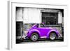 ¡Viva Mexico! B&W Collection - Small Red Purple Beetle Car-Philippe Hugonnard-Framed Photographic Print