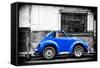 ¡Viva Mexico! B&W Collection - Small Red Royal Blue Beetle Car-Philippe Hugonnard-Framed Stretched Canvas