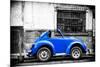 ¡Viva Mexico! B&W Collection - Small Red Royal Blue Beetle Car-Philippe Hugonnard-Mounted Photographic Print