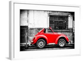 ¡Viva Mexico! B&W Collection - Small Red VW Beetle Car-Philippe Hugonnard-Framed Photographic Print