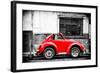 ¡Viva Mexico! B&W Collection - Small Red VW Beetle Car-Philippe Hugonnard-Framed Photographic Print