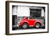 ¡Viva Mexico! B&W Collection - Small Red VW Beetle Car-Philippe Hugonnard-Framed Photographic Print