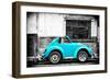 ¡Viva Mexico! B&W Collection - Small Turquoise VW Beetle Car-Philippe Hugonnard-Framed Photographic Print