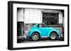 ¡Viva Mexico! B&W Collection - Small Turquoise VW Beetle Car-Philippe Hugonnard-Framed Photographic Print