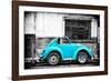 ¡Viva Mexico! B&W Collection - Small Turquoise VW Beetle Car-Philippe Hugonnard-Framed Photographic Print