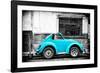 ¡Viva Mexico! B&W Collection - Small Turquoise VW Beetle Car-Philippe Hugonnard-Framed Photographic Print