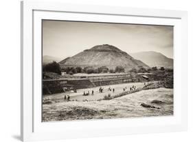 ¡Viva Mexico! B&W Collection - Teotihuacan Pyramids II-Philippe Hugonnard-Framed Photographic Print