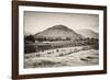 ¡Viva Mexico! B&W Collection - Teotihuacan Pyramids II-Philippe Hugonnard-Framed Photographic Print