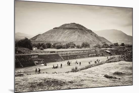 ¡Viva Mexico! B&W Collection - Teotihuacan Pyramids II-Philippe Hugonnard-Mounted Photographic Print