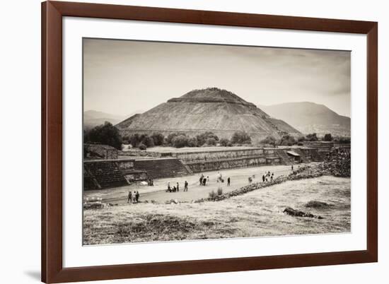 ¡Viva Mexico! B&W Collection - Teotihuacan Pyramids II-Philippe Hugonnard-Framed Photographic Print