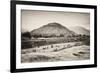 ¡Viva Mexico! B&W Collection - Teotihuacan Pyramids II-Philippe Hugonnard-Framed Photographic Print