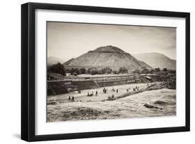 ¡Viva Mexico! B&W Collection - Teotihuacan Pyramids II-Philippe Hugonnard-Framed Photographic Print