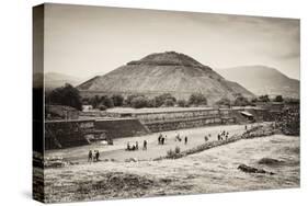 ¡Viva Mexico! B&W Collection - Teotihuacan Pyramids II-Philippe Hugonnard-Stretched Canvas