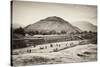 ¡Viva Mexico! B&W Collection - Teotihuacan Pyramids II-Philippe Hugonnard-Stretched Canvas