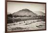 ¡Viva Mexico! B&W Collection - Teotihuacan Pyramids II-Philippe Hugonnard-Framed Photographic Print