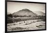 ¡Viva Mexico! B&W Collection - Teotihuacan Pyramids II-Philippe Hugonnard-Framed Photographic Print