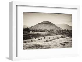 ¡Viva Mexico! B&W Collection - Teotihuacan Pyramids II-Philippe Hugonnard-Framed Photographic Print