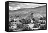 ¡Viva Mexico! B&W Collection - Teotihuacan Pyramids III - Archaeological Site-Philippe Hugonnard-Framed Stretched Canvas