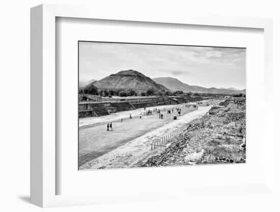 ¡Viva Mexico! B&W Collection - Teotihuacan Pyramids-Philippe Hugonnard-Framed Photographic Print