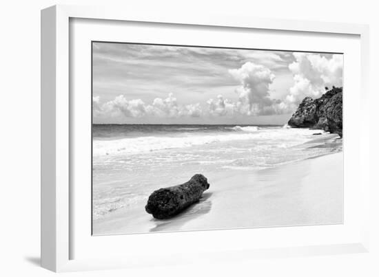 ?Viva Mexico! B&W Collection - Tree Trunk on a Caribbean Beach II-Philippe Hugonnard-Framed Photographic Print