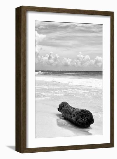 ?Viva Mexico! B&W Collection - Tree Trunk on a Caribbean Beach III-Philippe Hugonnard-Framed Photographic Print