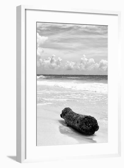 ?Viva Mexico! B&W Collection - Tree Trunk on a Caribbean Beach III-Philippe Hugonnard-Framed Photographic Print