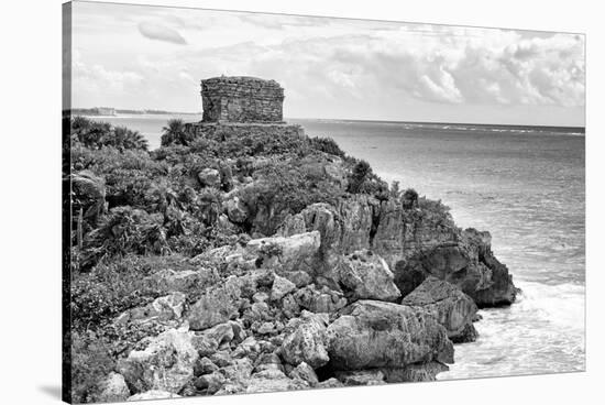 ¡Viva Mexico! B&W Collection - Tulum Mayan Archaeological Site-Philippe Hugonnard-Stretched Canvas