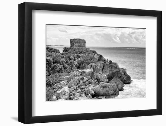 ¡Viva Mexico! B&W Collection - Tulum Mayan Archaeological Site-Philippe Hugonnard-Framed Photographic Print