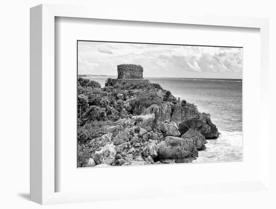 ¡Viva Mexico! B&W Collection - Tulum Mayan Archaeological Site-Philippe Hugonnard-Framed Photographic Print