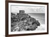 ¡Viva Mexico! B&W Collection - Tulum Mayan Archaeological Site-Philippe Hugonnard-Framed Photographic Print